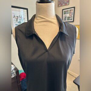 Adidas women’s Sleeveless Black polo golf Top L